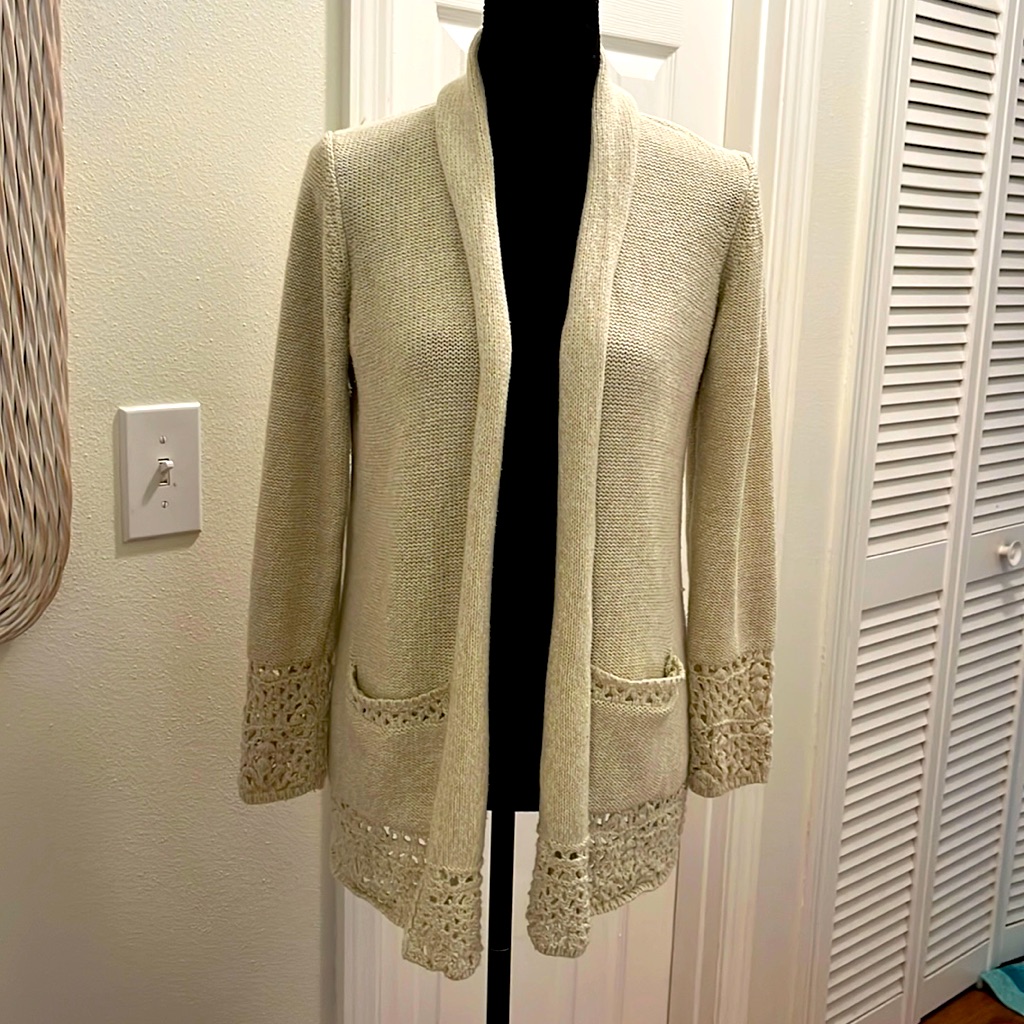 Lucky Brand Roll Neck Open Cardigan Lucky Brand Roll Neck Open Cardigan